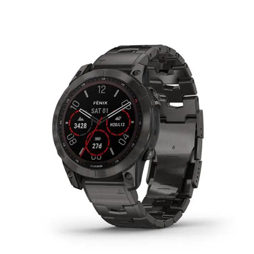 Đồng hồ Garmin Fenix 7X Sapphire Solar Carbon Gray DLC Titanium with Metal Band
